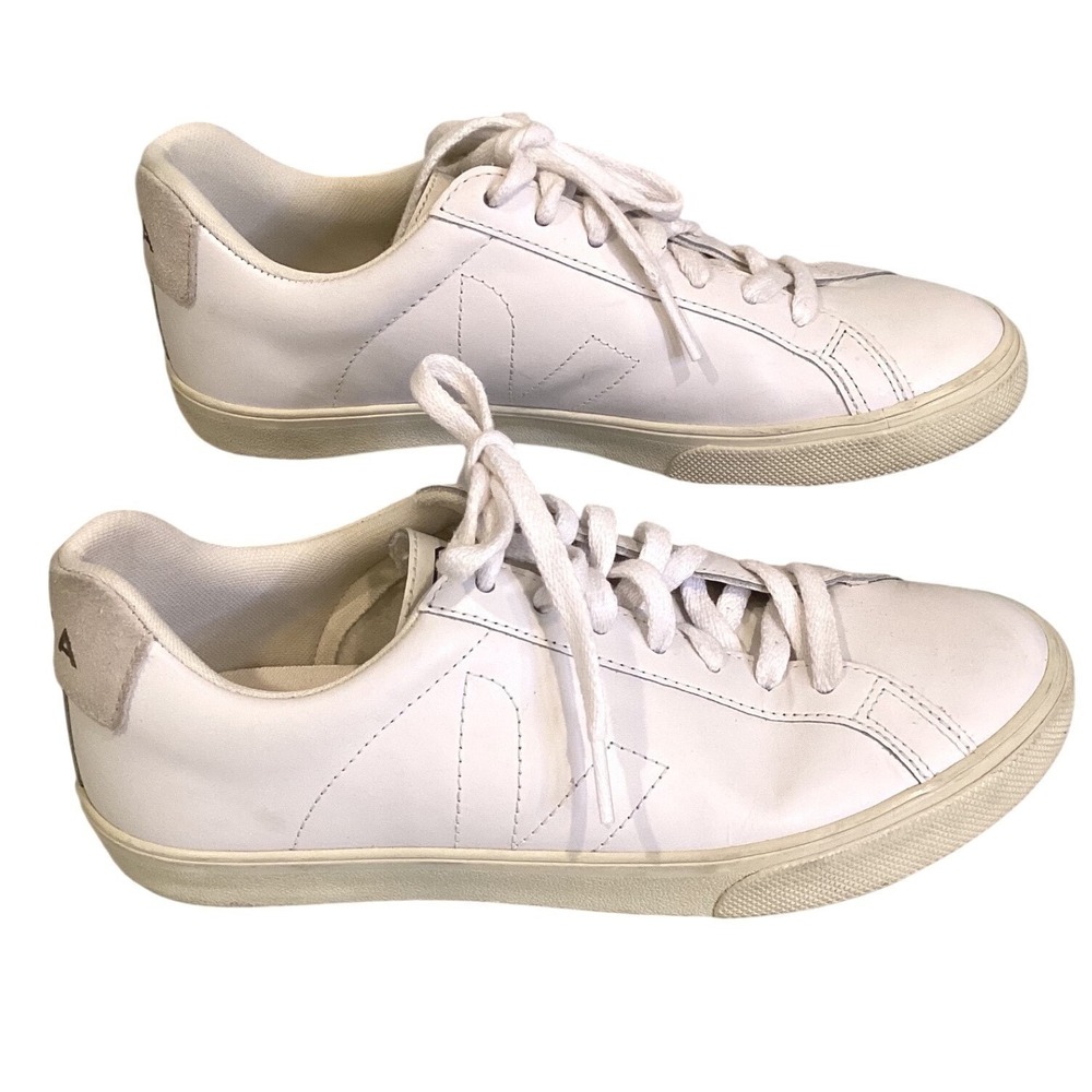 Veja Esplar White Leather Suede Low Top Sneakers Womens - Size 6 EUR 37